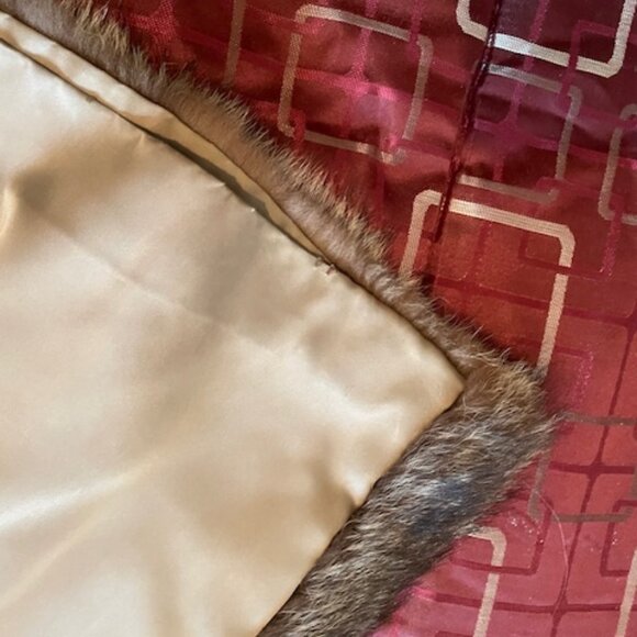 Full length Light/dark brown/black raccoon coat with gold satin lining Size S/M - Picture 7 of 16